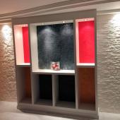 Atlantic'D�cor Biblioth�que en staff avec effets bross�s (orange et marron) Car�nia et Savana